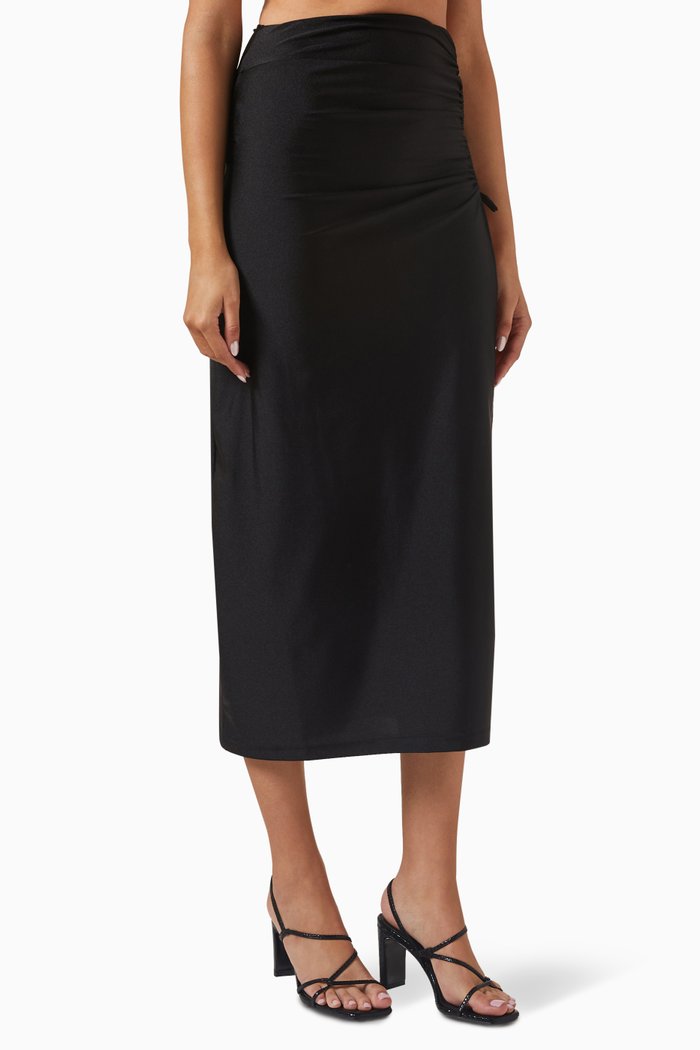 

Fanny Tie-up Skirt in Nylon-jersey, Black