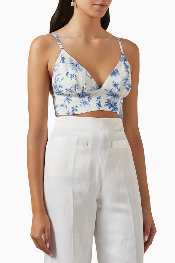

Chambery Bralette in Linen-blend, Multicolour