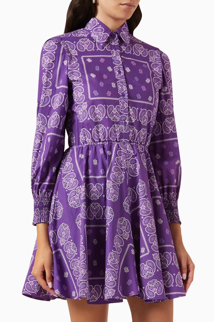 

Ripani Paisley-print Dress in Cotton, Purple
