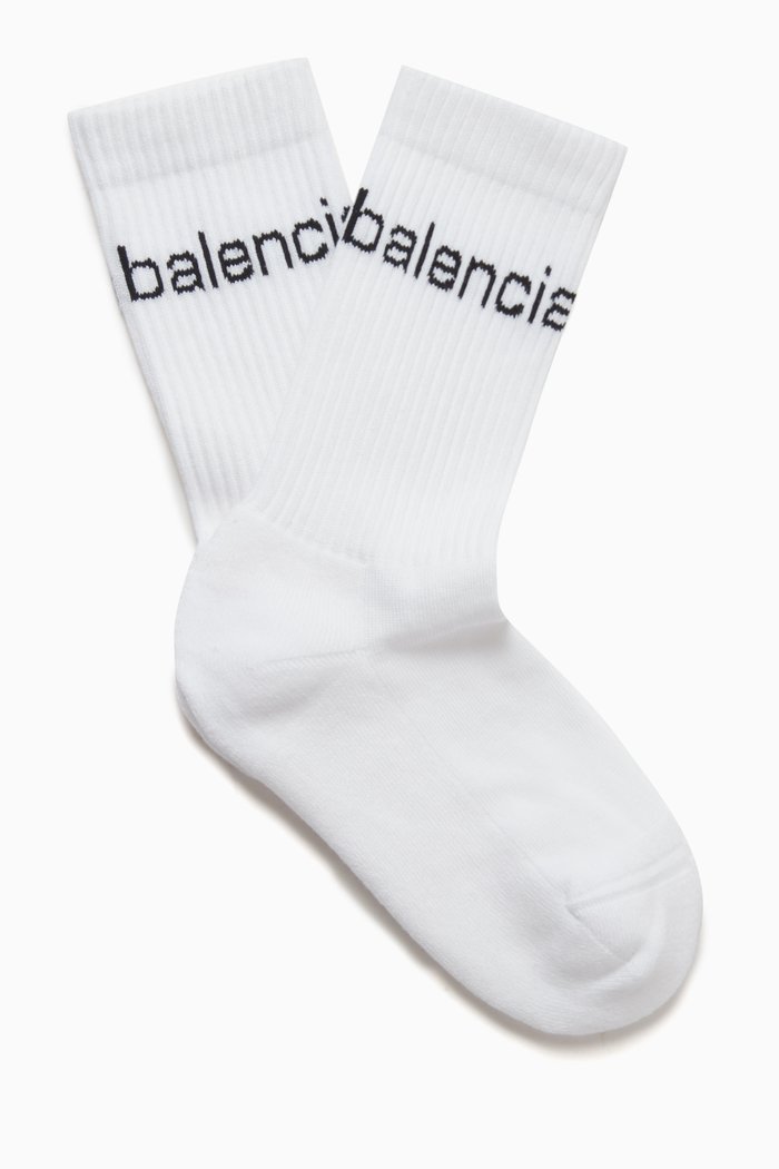 

Logo Crew Socks in Cotton-blend, White