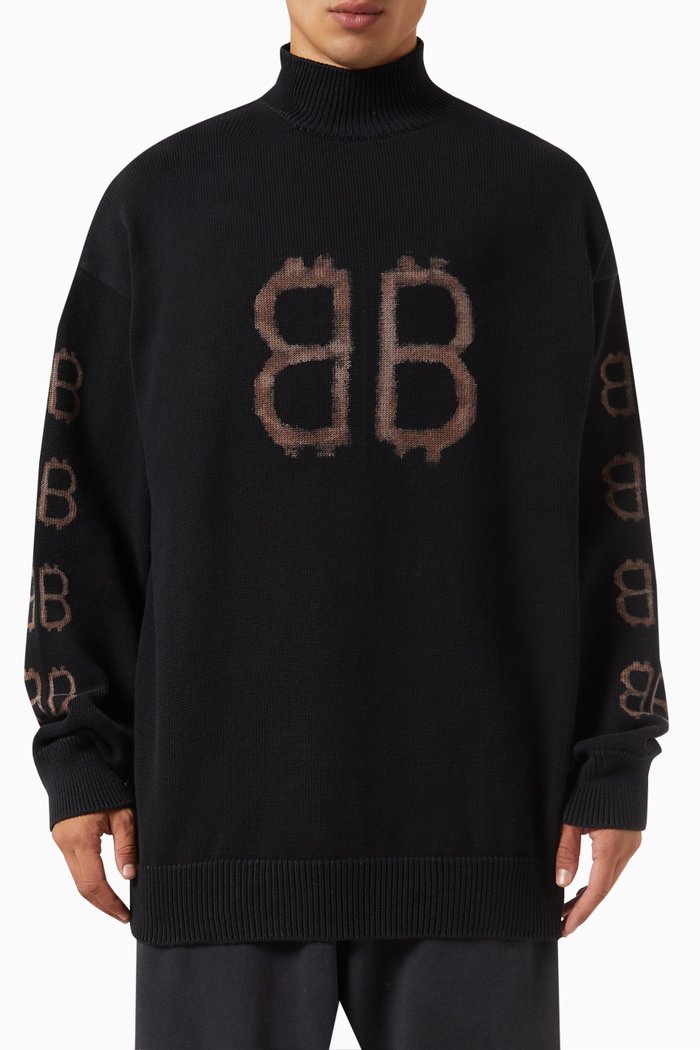 

Crypto Sweater in Cotton Knit, Black
