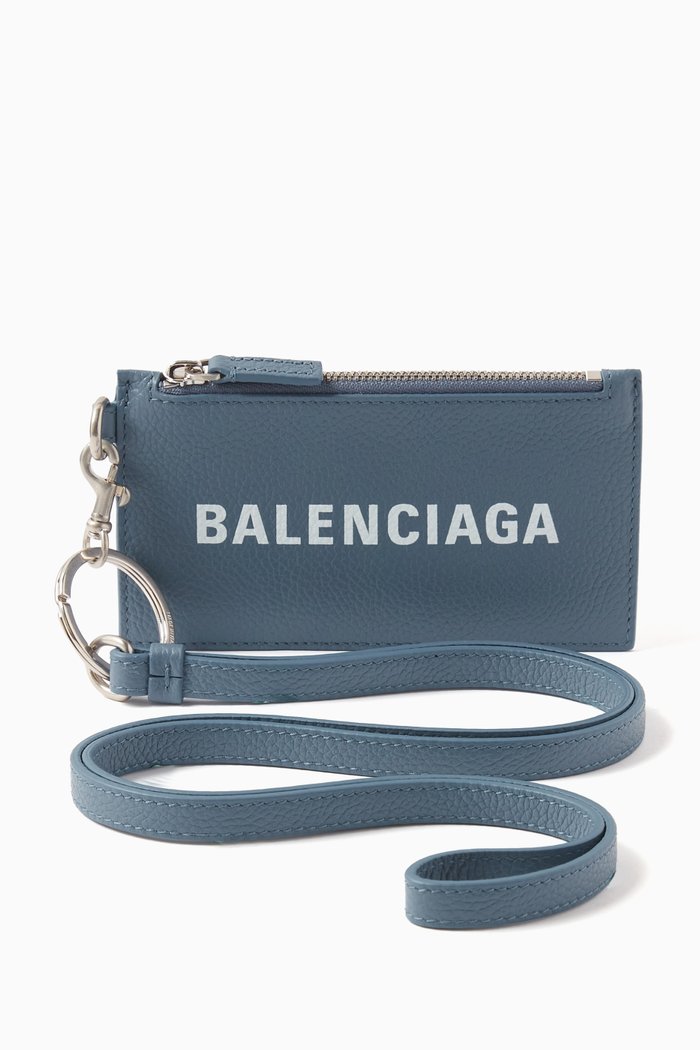 

Cash Card Keyring Case in Leather, Blue