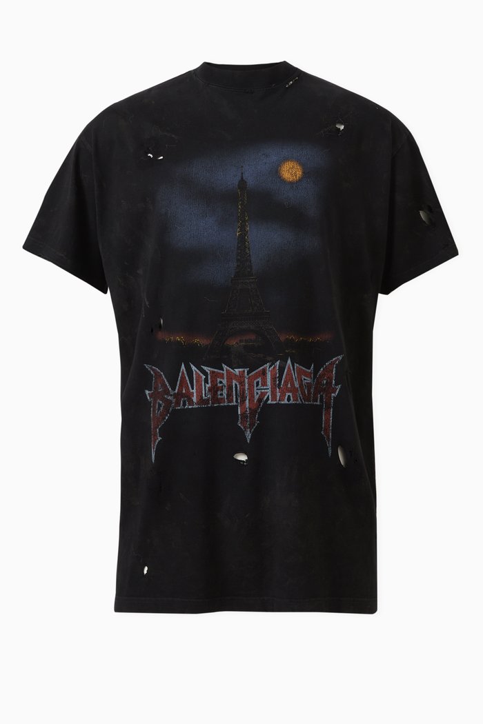 

Paris Moon Oversized T-shirt in Vintage-jersey, Black