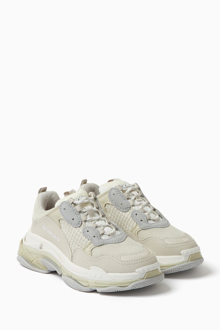 

Triple S Sneakers in Double Foam & Mesh, White
