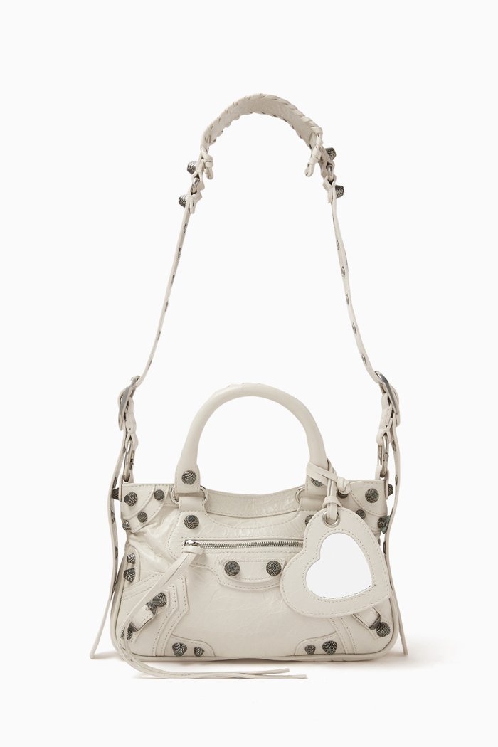 

Small Neo Cagole Tote Bag in Arena Lambskin, White