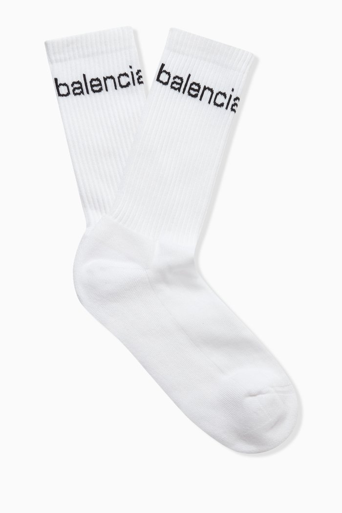 

Logo Crew Socks in Cotton-blend, White