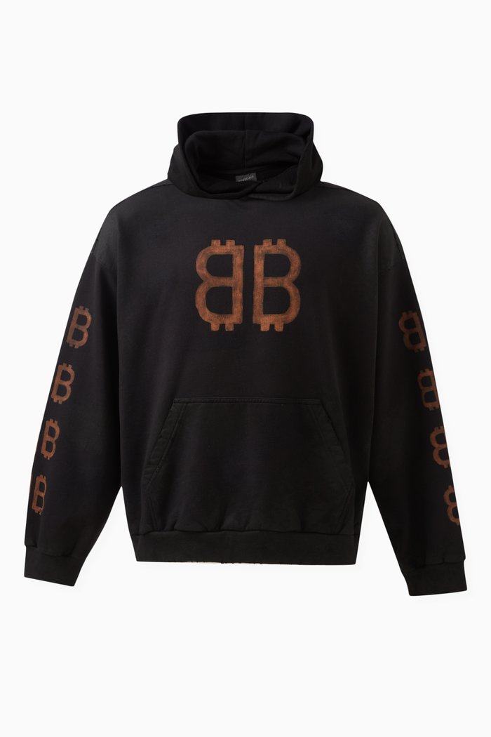 

Crypto Medium Fit Hoodie in Curly Fleece, Black