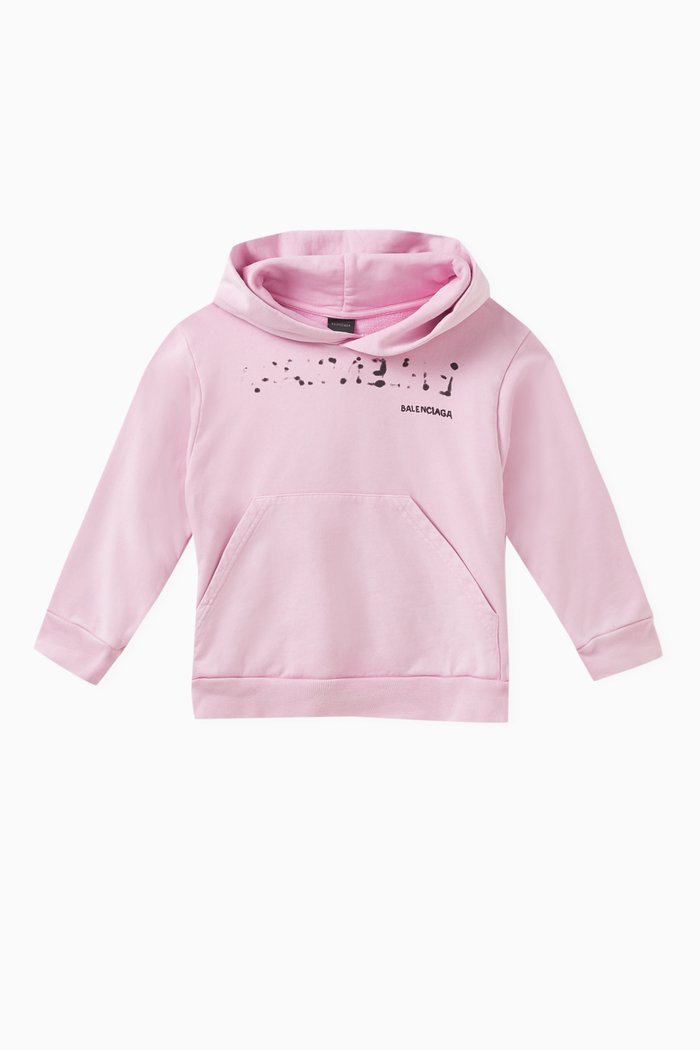 

Hand Drawn Balenciaga Hoodie in Curly Fleece, Pink