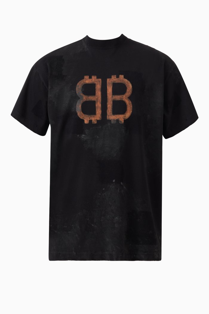 

Oversized Crypto T-shirt in Vintage Jersey, Black