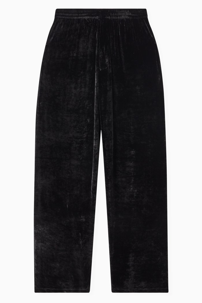 

Baggy Pants in Shiny Velvet, Black