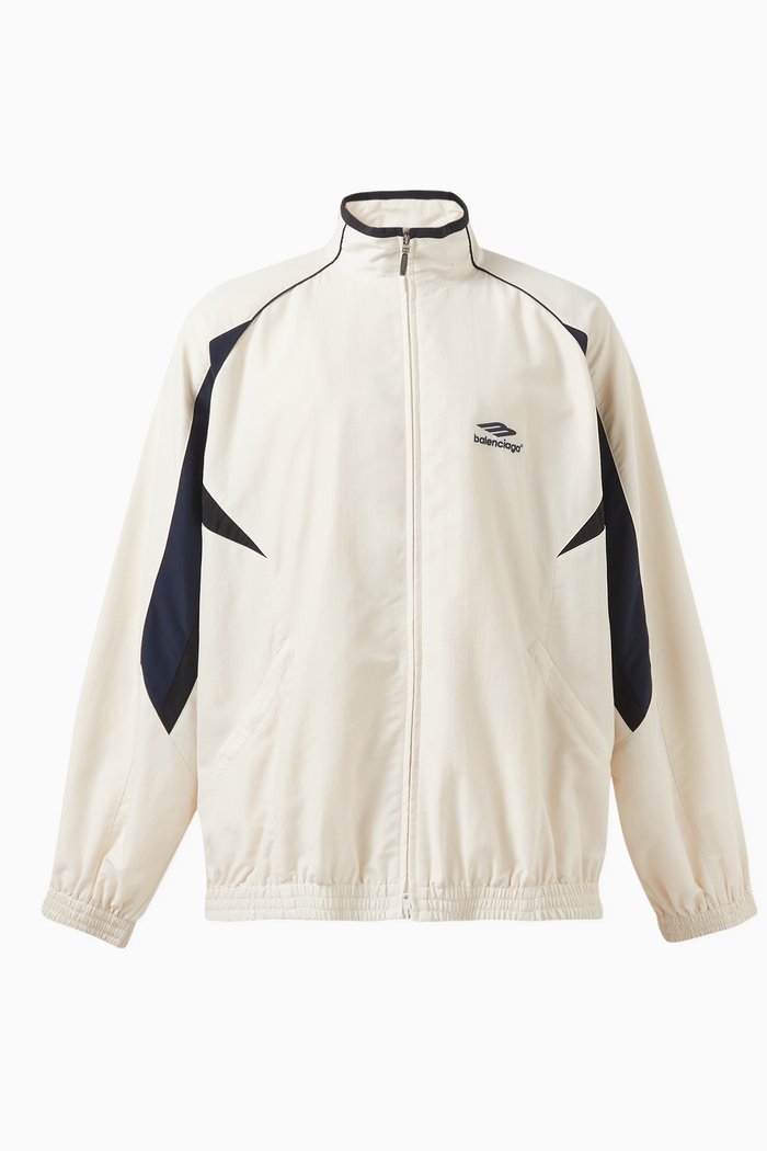 

3B Sports Icon Medium Fit Track Jacket in Nylon, White
