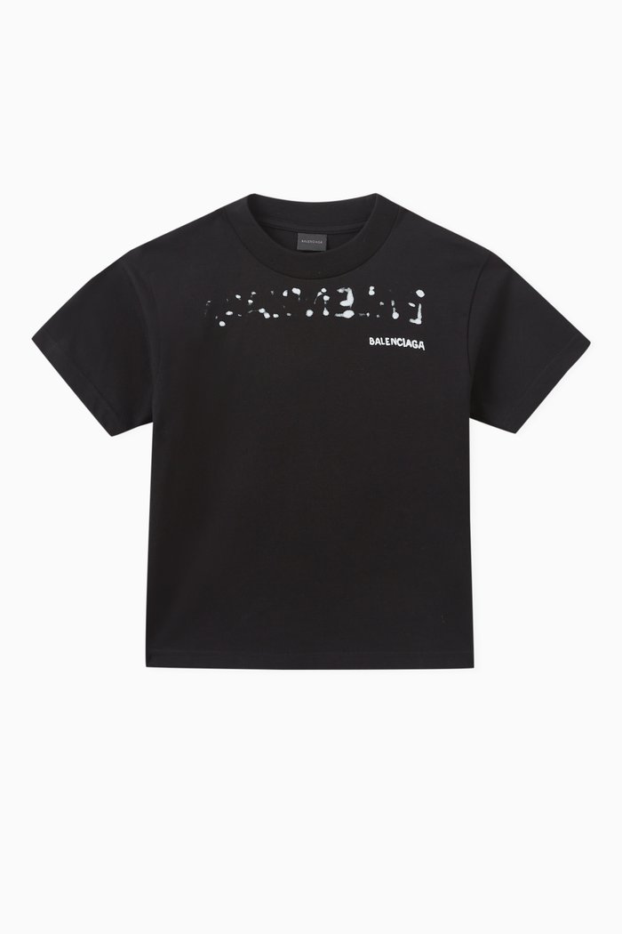 

Hand Drawn Balenciaga T-shirt in Vintage Jersey, Black