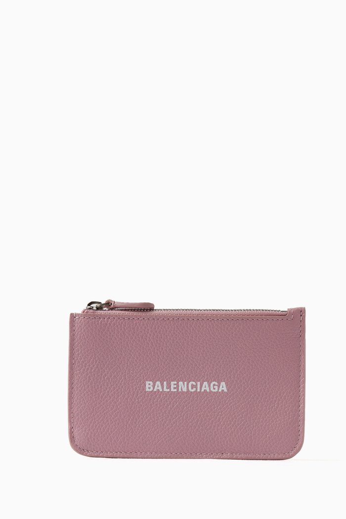 

Cash Large Long Coin & Card Holder in Grained Calfskin, Pink