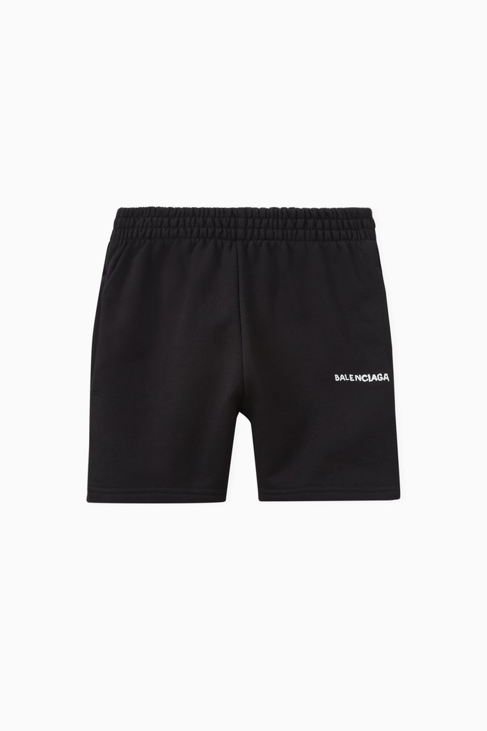 

Hand Drawn Balenciaga Jogging Shorts in Curly Fleece, Black