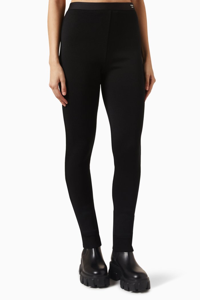 Logo Leggings in Knit, Black