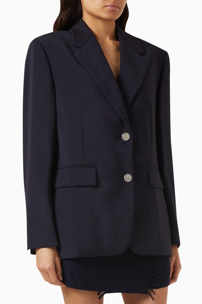 

Single-breasted Blazer in Wool, Blue