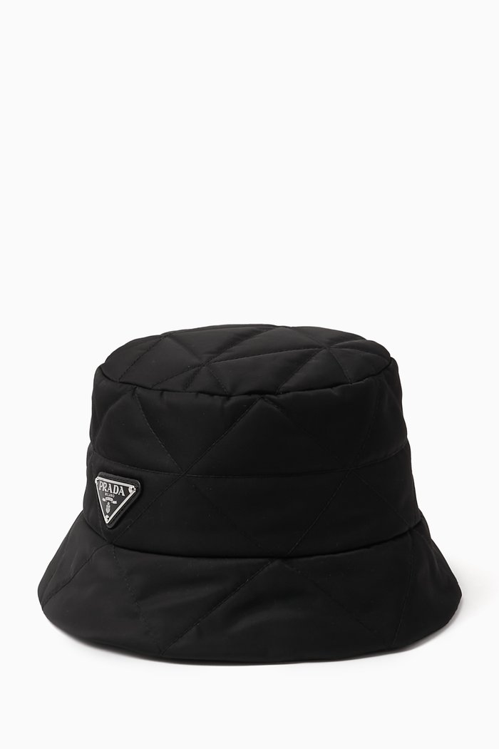 

Triangle Logo Bucket Hat in Re-Nylon, Black