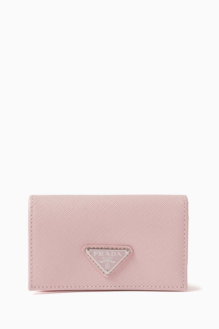

Logo-detail Wallet in Saffiano Leather, Pink