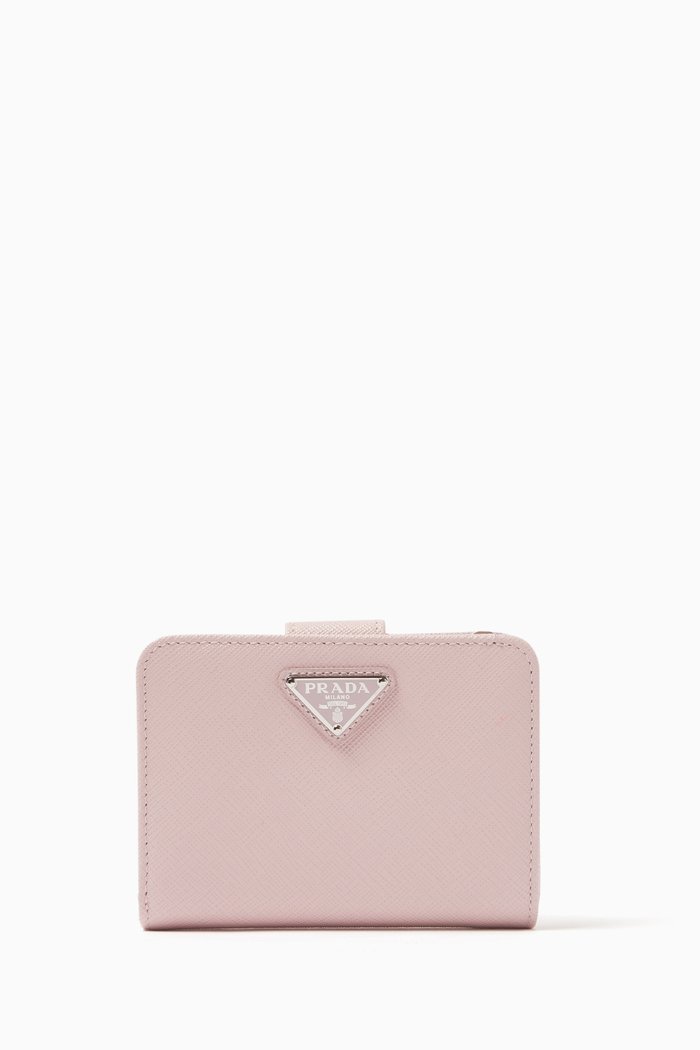 

Logo-detail Wallet in Saffiano Leather, Pink
