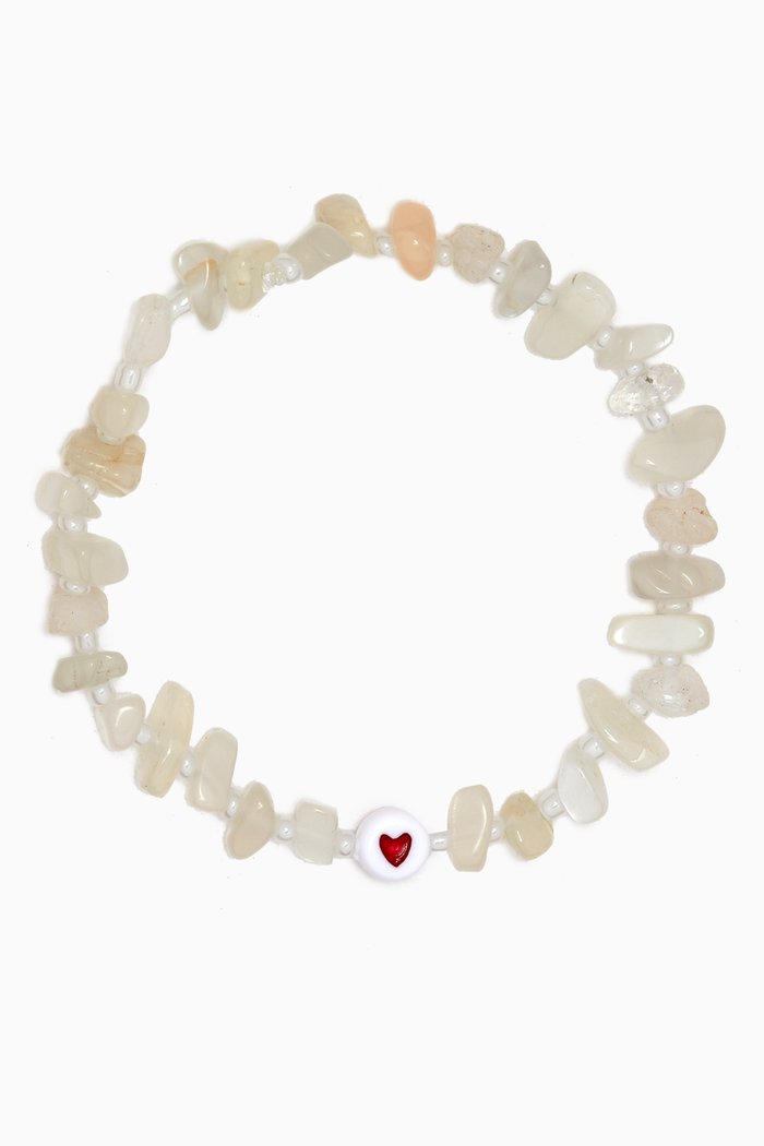 

Love Heart Moonstone Crystal Healing Bracelet, Neutral