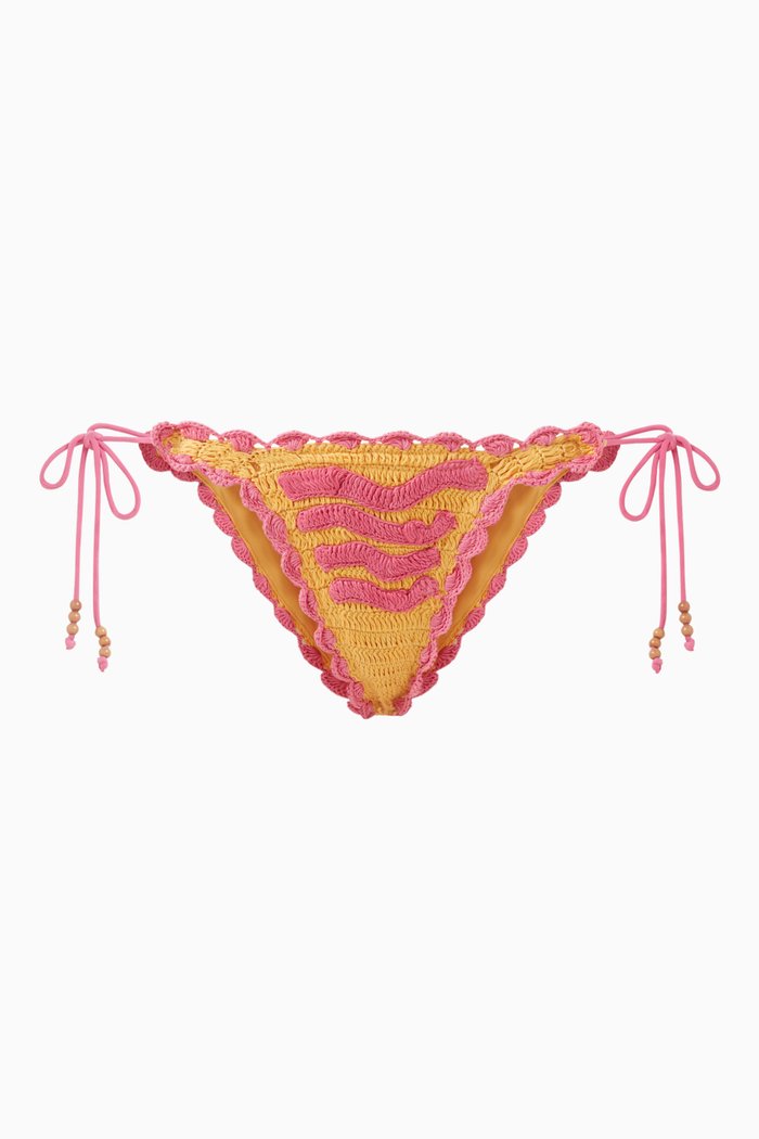 

Crochet Tie Pant Bikini Bottoms, Multicolour