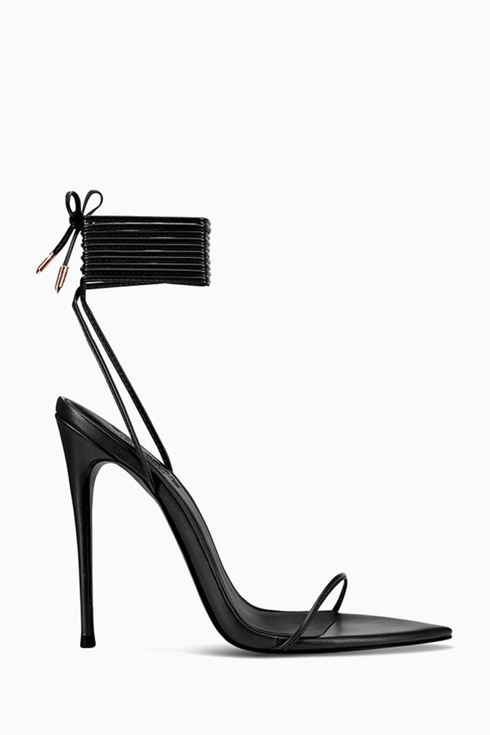 

Luce Minimale 120 Lace-up Sandals in Vegan Leather, Black