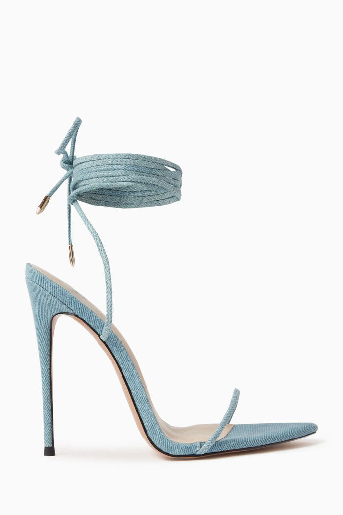 

Luce Minimale 120 Lace-up Sandals in Vegan Leather, Blue