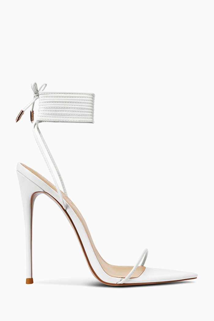 

Luce Minimale 120 Lace-up Sandals in Vegan Leather, White