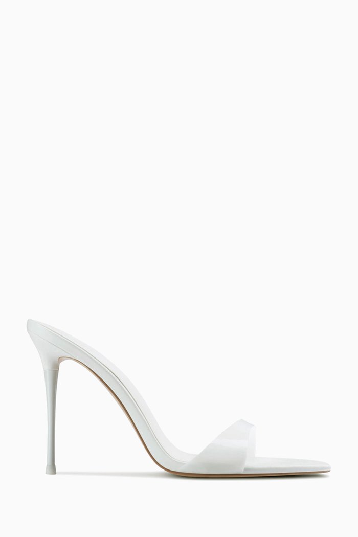 

The Azucar 105 Mule Sandals in PVC & Vegan Leather, White