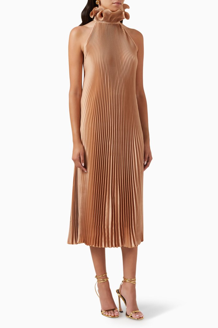 

Exquise Gown in Plissé, Brown