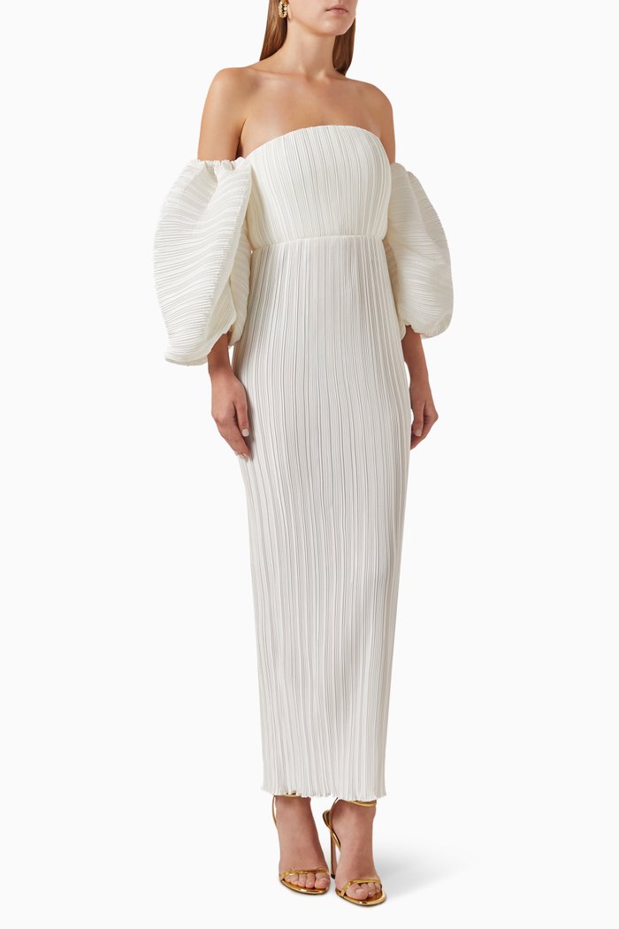 

Sirene Maxi Gown in Plissé, Neutral