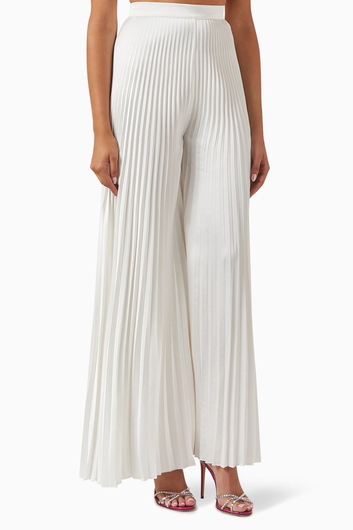 

Bisous Wide-leg Pants in Plissé, Neutral