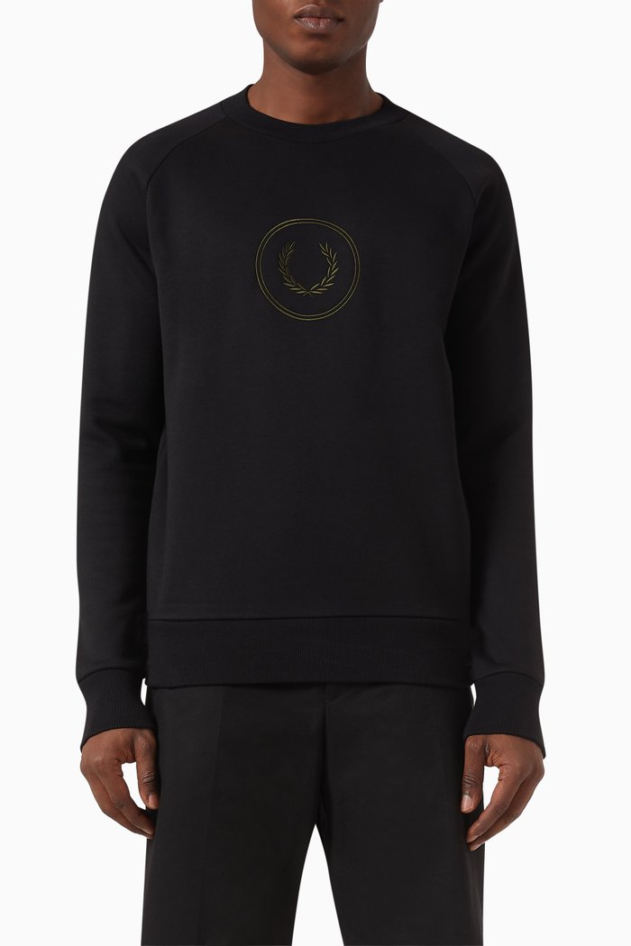 

Circle Branded Sweatshirt in Cotton Blend, Black