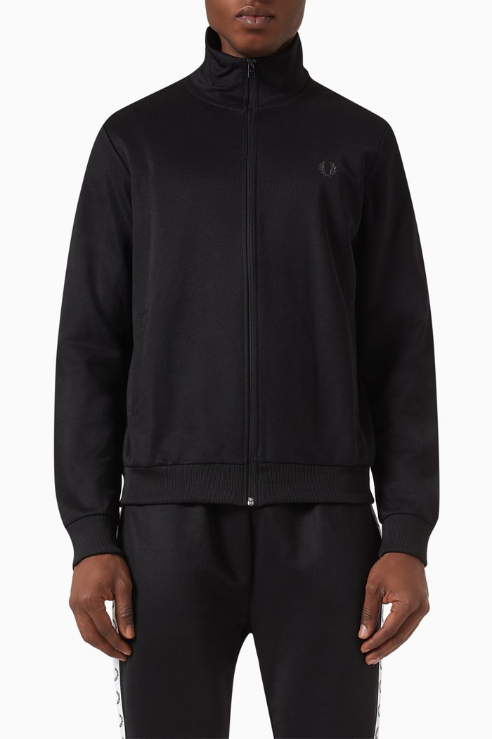 

Track Jacket in Cotton Blend, Black
