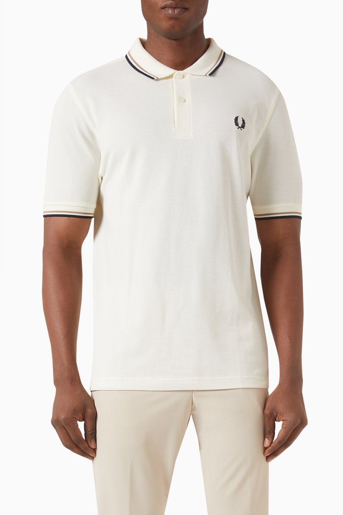 

Twin Tipped Polo Shirt in Cotton Piqué, White