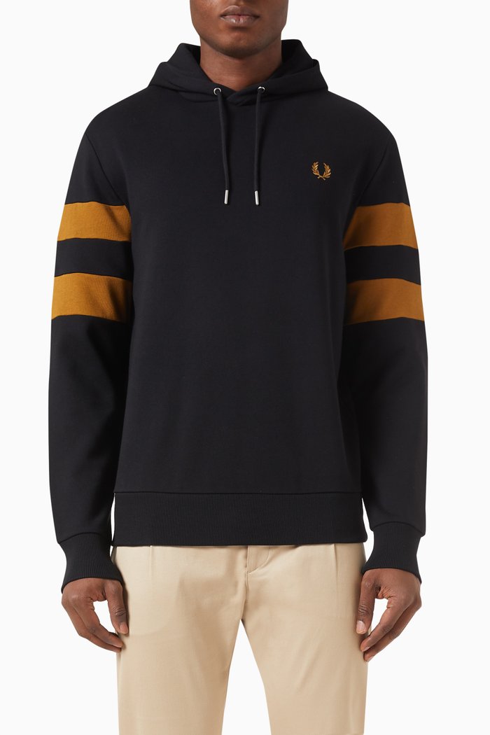 

Twin Tipped Sleeve Hoodie in Fleece, Black
