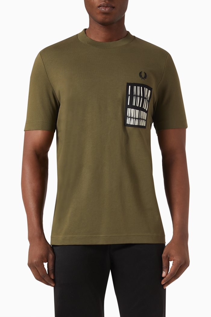 

Soundwave Patch T-shirt in Cotton Jersey, Green