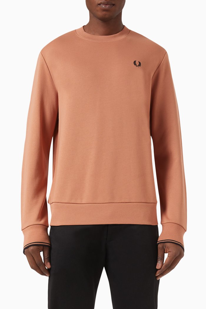 

Logo Embroidery Sweatshirt in Cotton Blend, Pink
