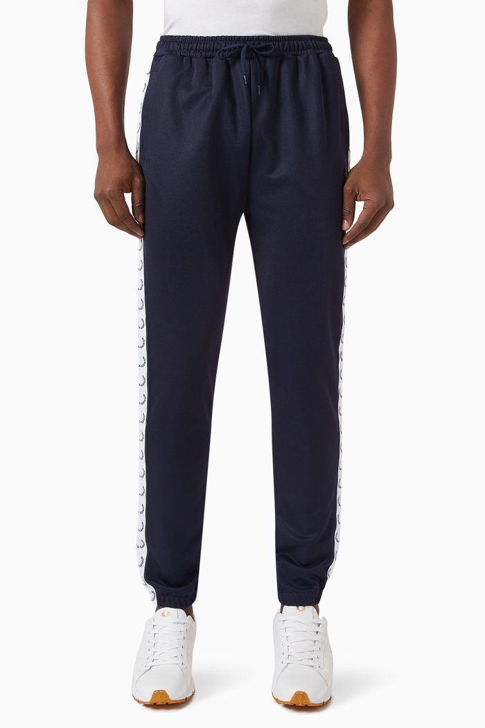 

Taped Track Pants in Cotton Blend, Blue