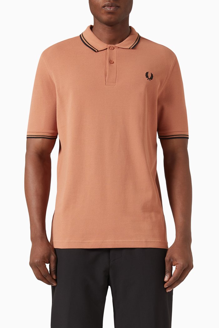

Twin Tipped Polo Shirt in Cotton Piqué, Pink