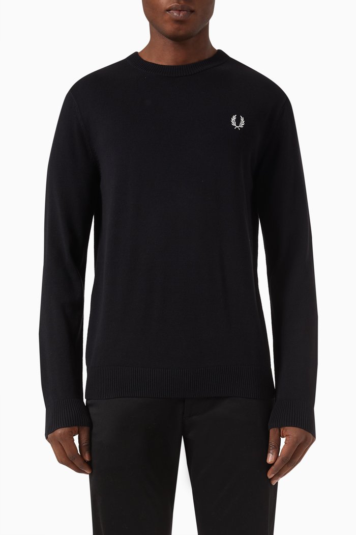 

Laurel Wreath Sweater in Cotton, Black
