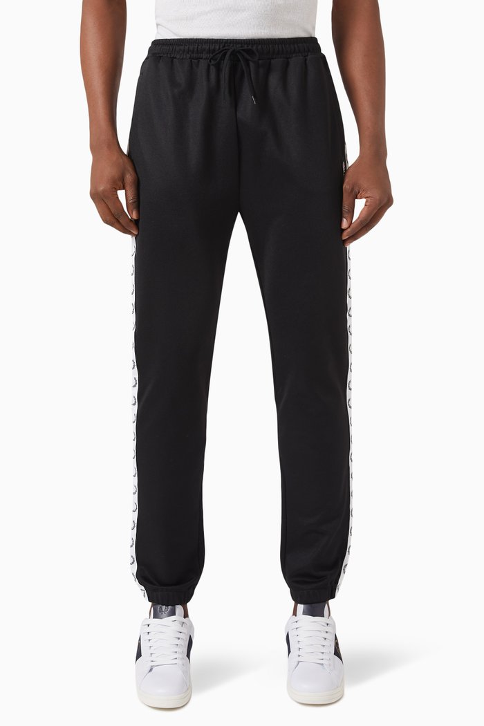 

Taped Track Pants in Cotton Blend, Black