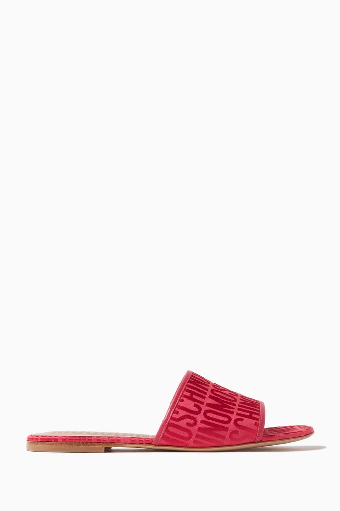 

Moschino Print Sandals in Nylon, Pink