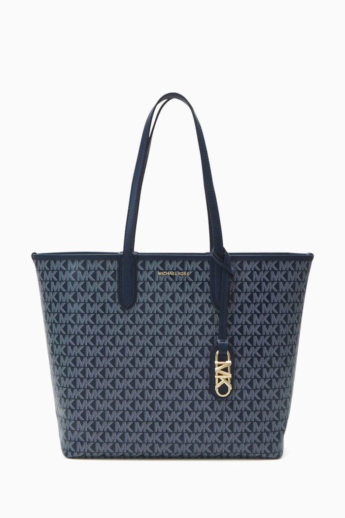 

Large Eliza Tote Bag in Logo Canvas, Blue