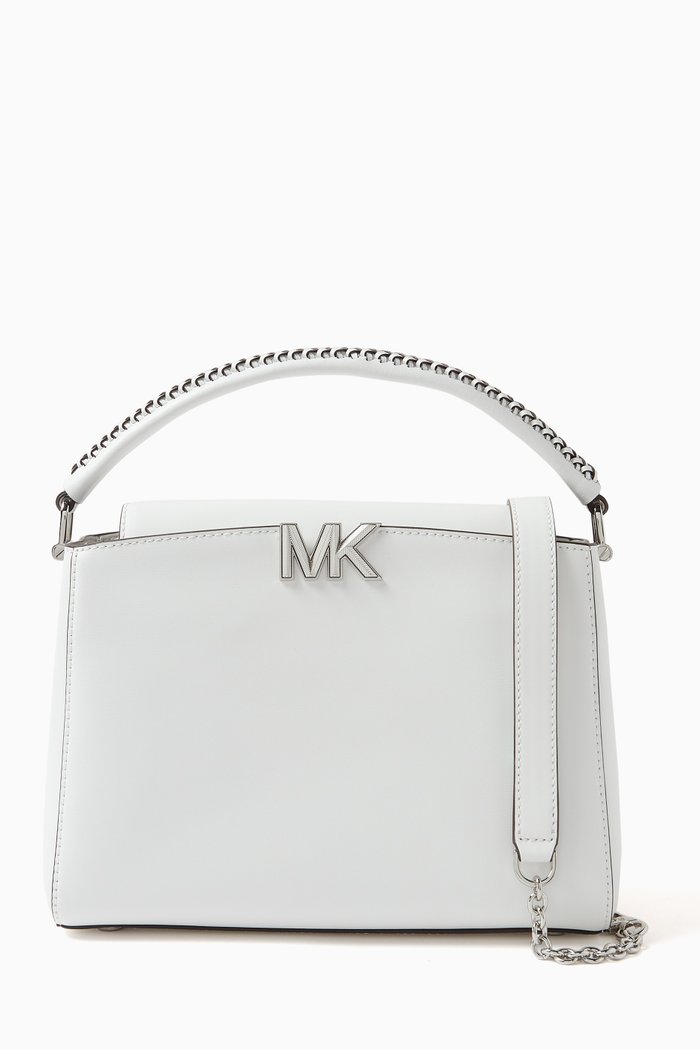 

Medium Karlie Satchel in Leather, White