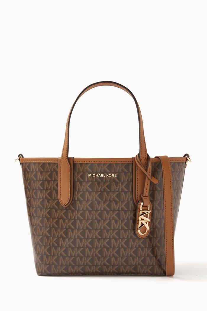 

Extra-small Eliza Tote Bag in Logo Canvas, Brown