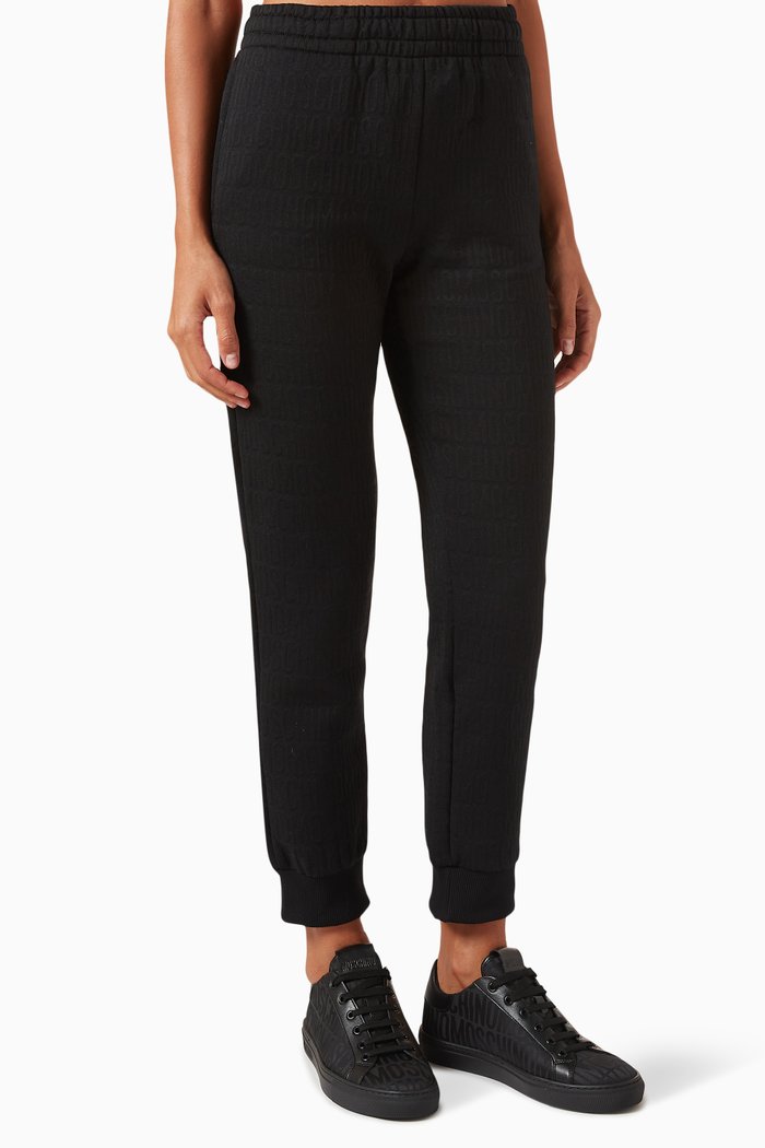 

All-over Logo Sweatpants in Cotton-blend, Black