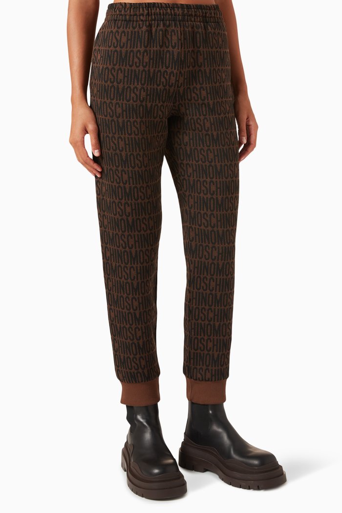 

All-over Logo Sweatpants in Cotton-blend, Brown