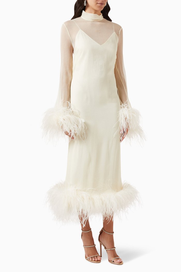 

Gina Venti Dress in Silk, White
