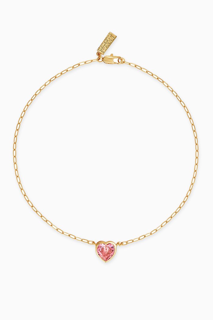 

The Elle Woods Necklace in 18kt Recycled Gold-plated Brass, Pink